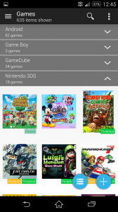 Game collection in grid mode, group by platform