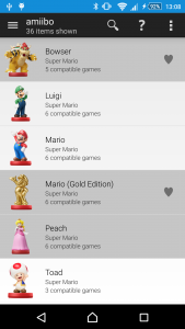 My Game Collection amiibo tracking list
